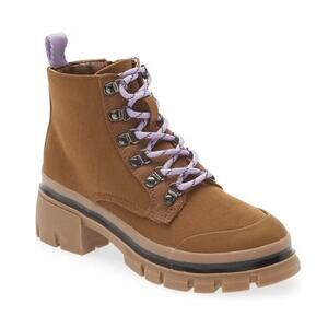 Steve Madden Kids Tan Cognac JHuckle Zipper Lace Up Girls’ Combat Boots Size 3